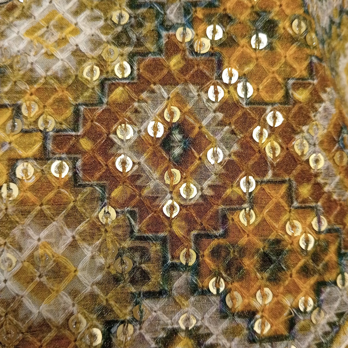 Silk with sequence work cushion cover