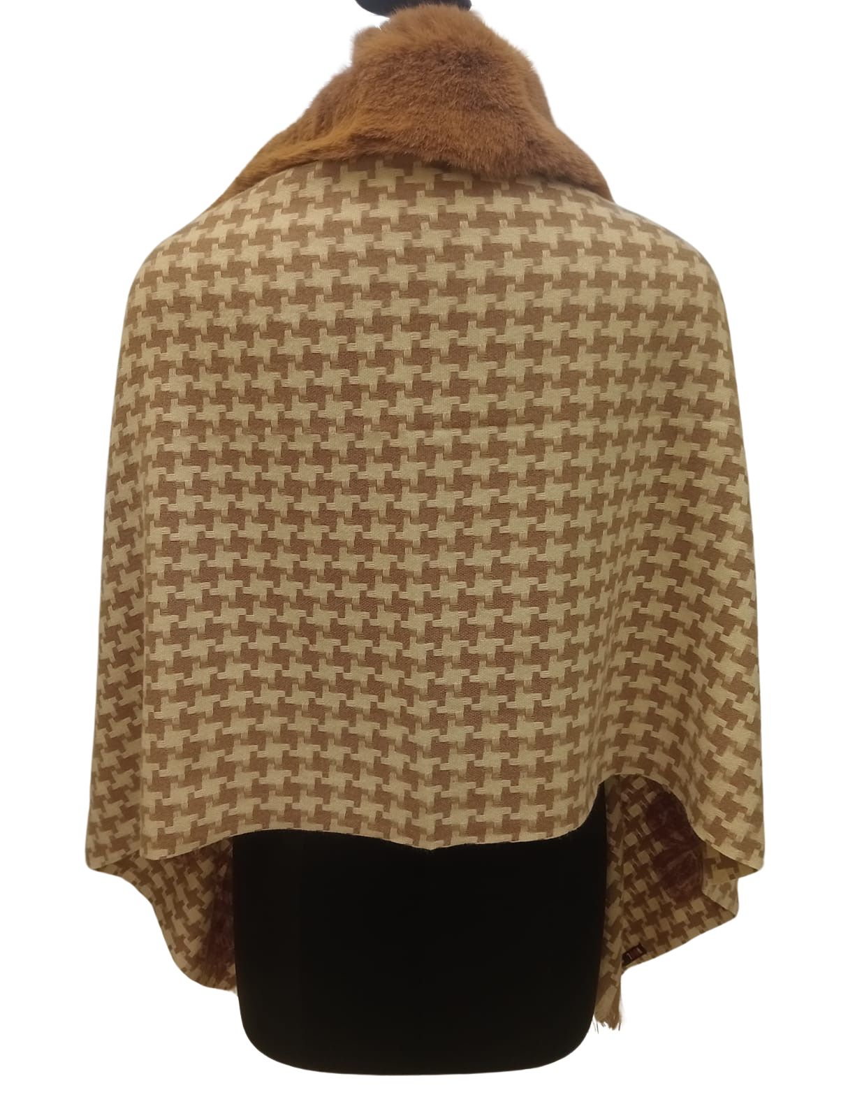 Faux Fur Fine Wool Poncho
