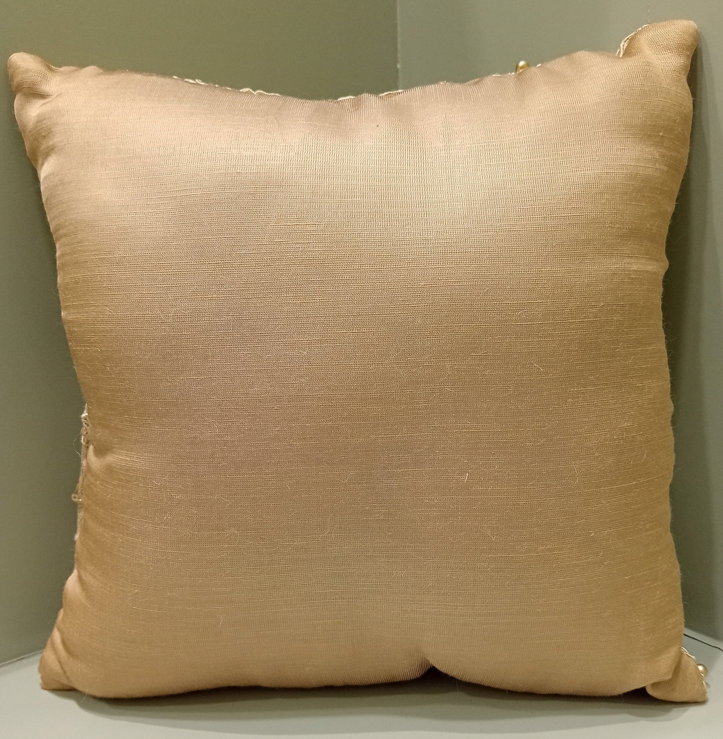 Embroidered floral design with pearls Cushion cover