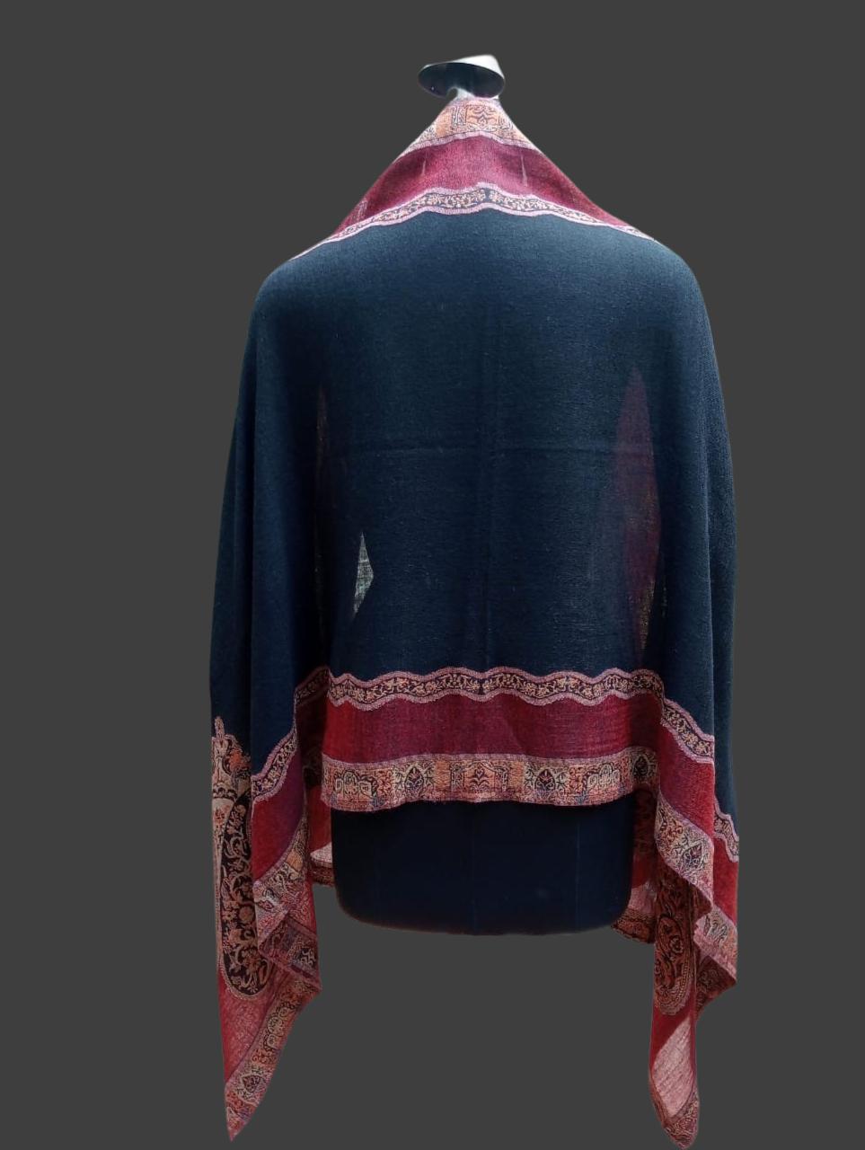 Fine wool stole with woven jamawar border
