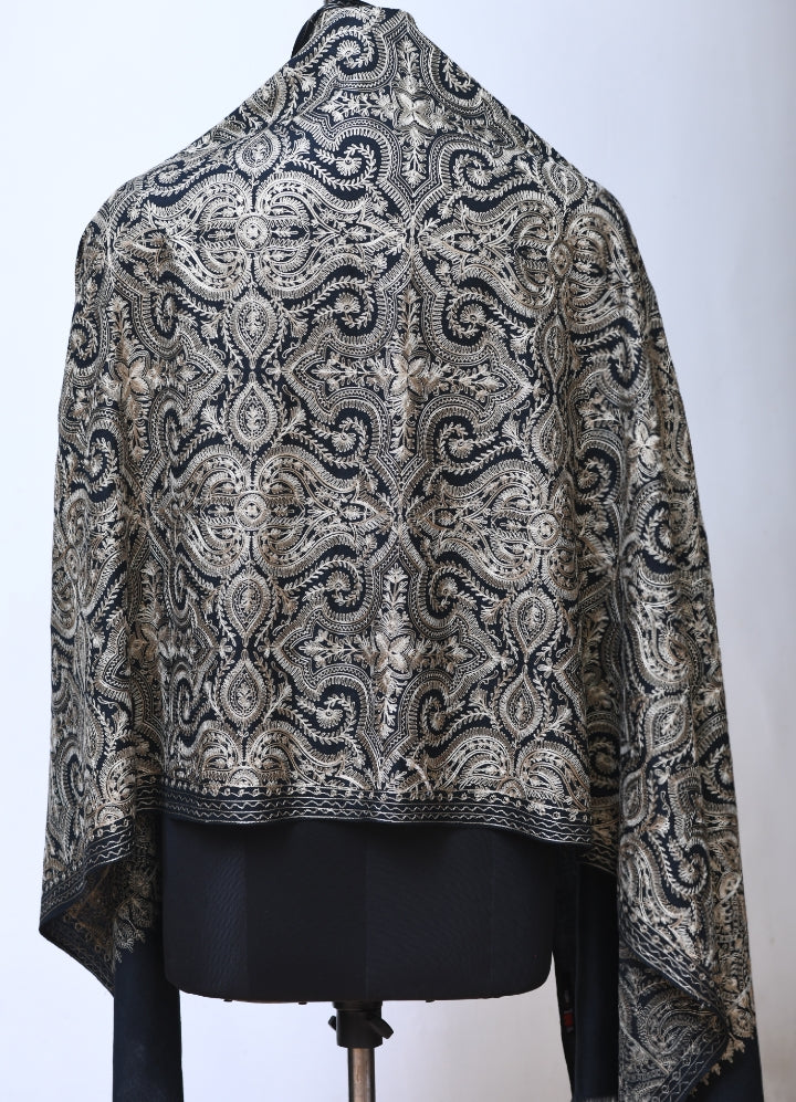 Black paisley Embroidered Stole