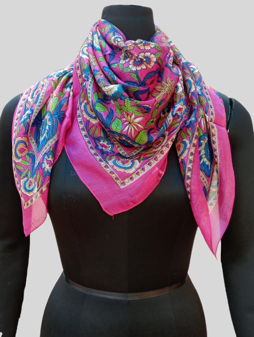 Pure silk scarf ( pink )
