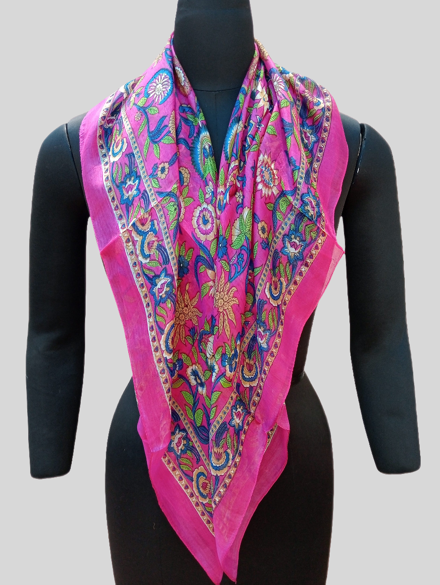 Pure silk scarf ( pink )