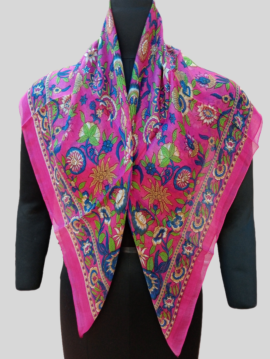 Pure silk scarf ( pink )