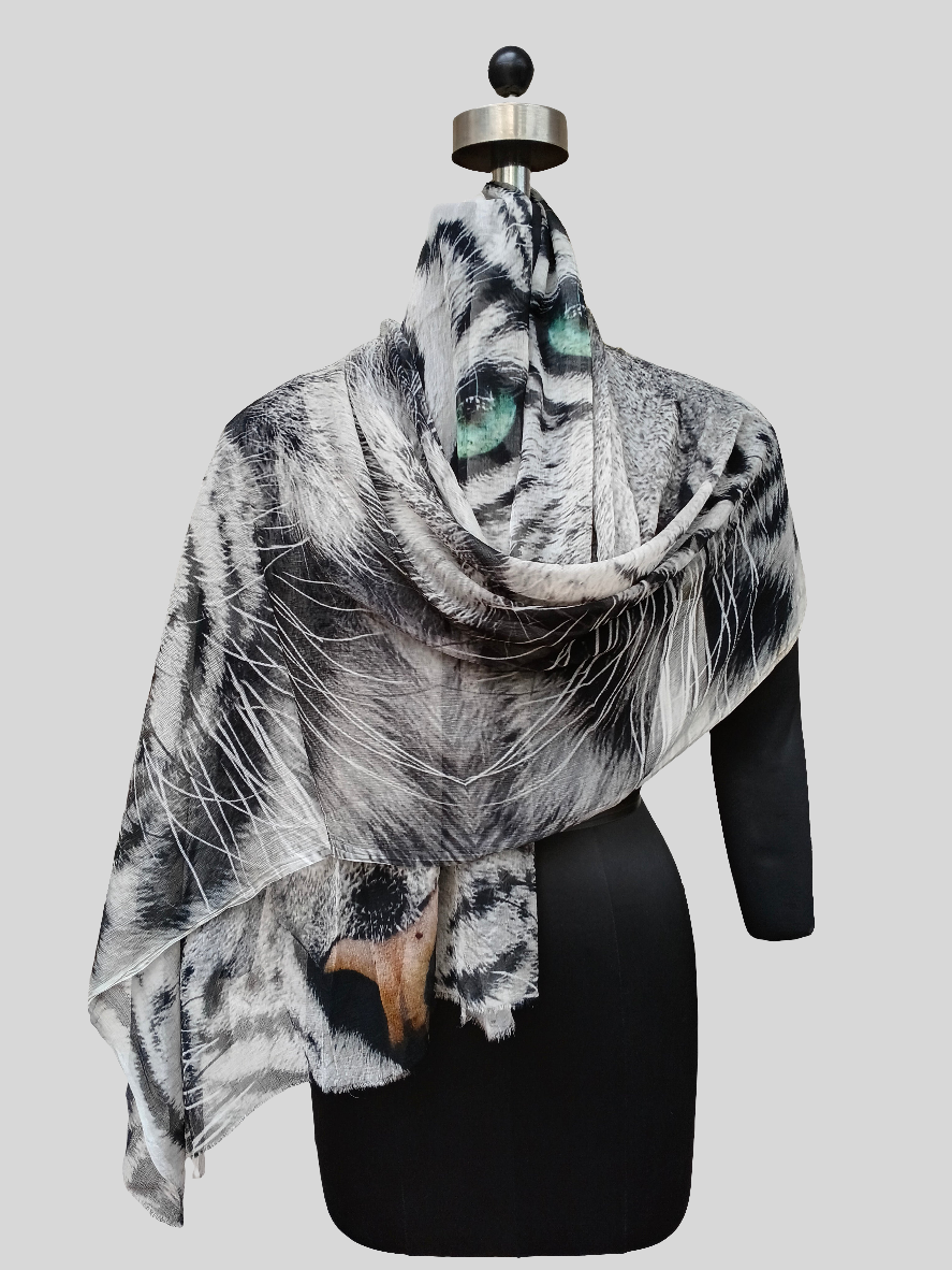 Tiger chiffon stole