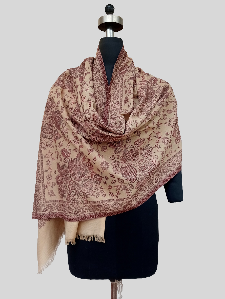 Woven jamawar floral stole