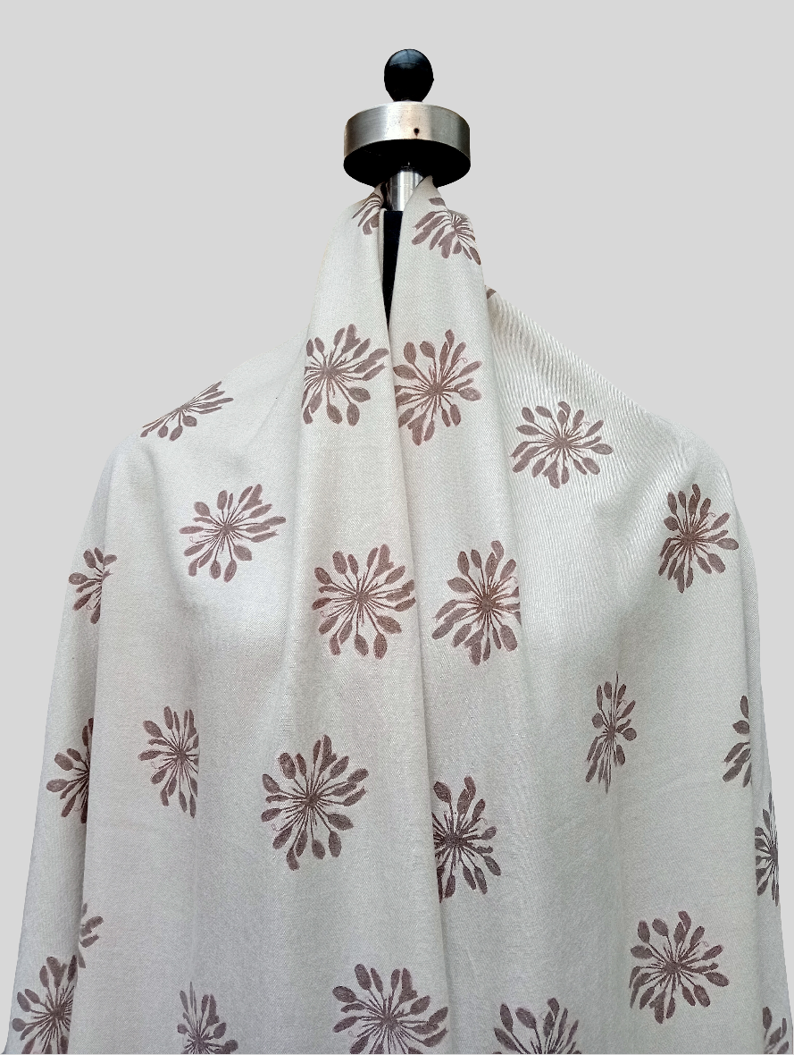Pure pushmena and silk wool shawl