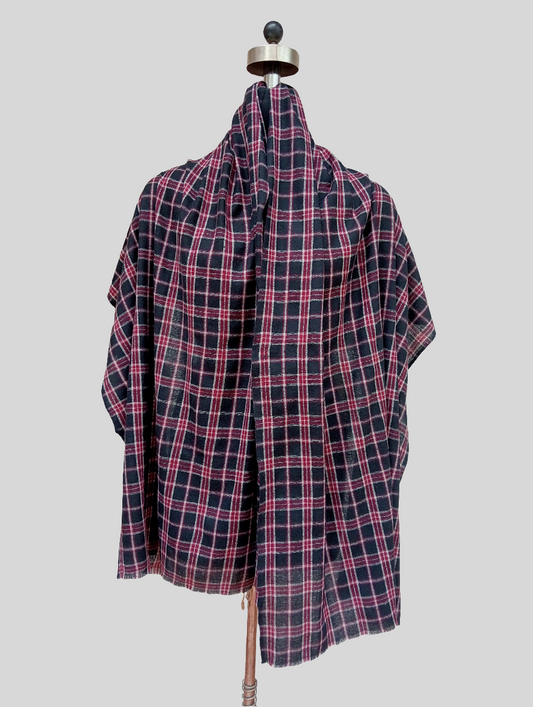 Fine wool Checked stole