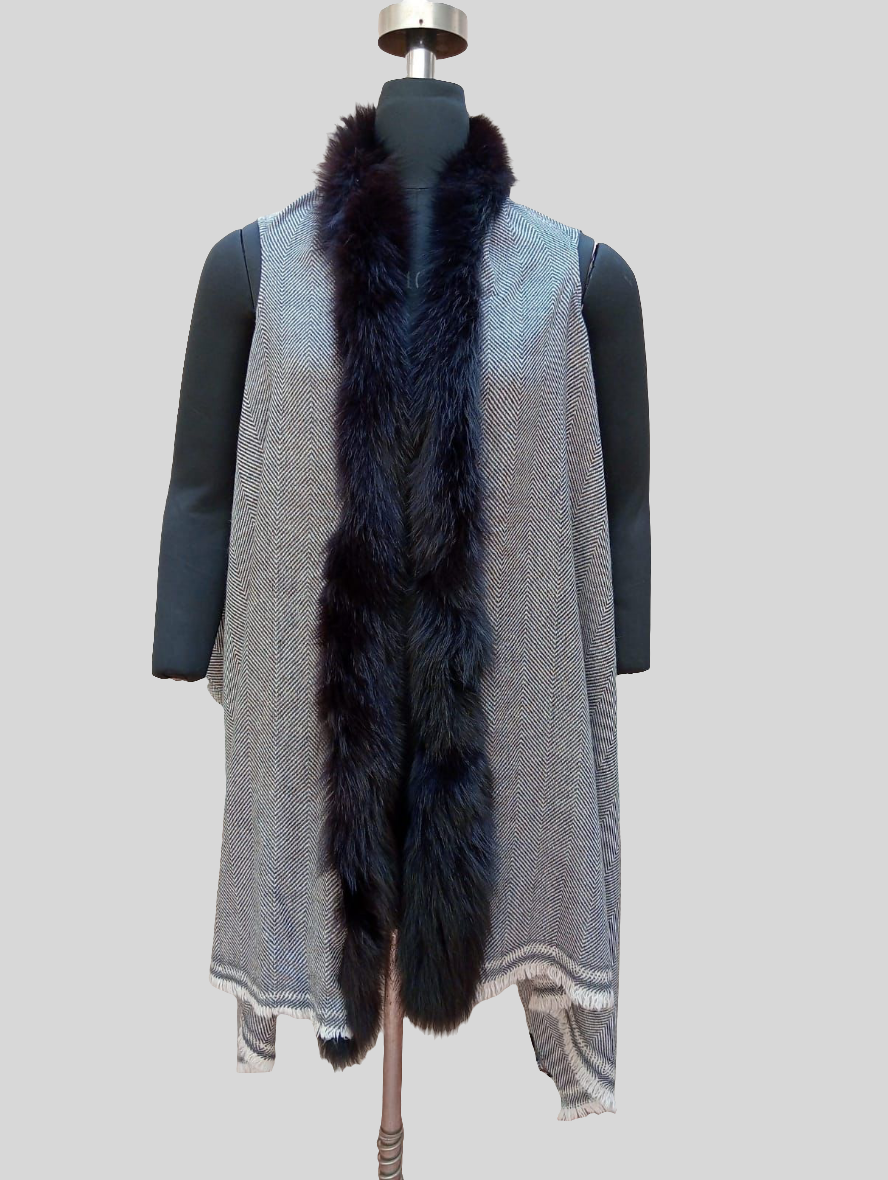 Fine wool faux fur Harringborn jacket