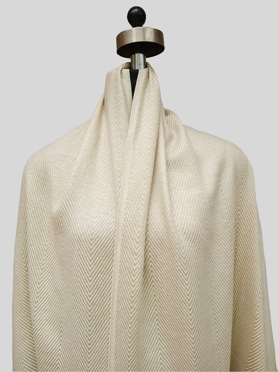 Herringbone with Self fringe Stole