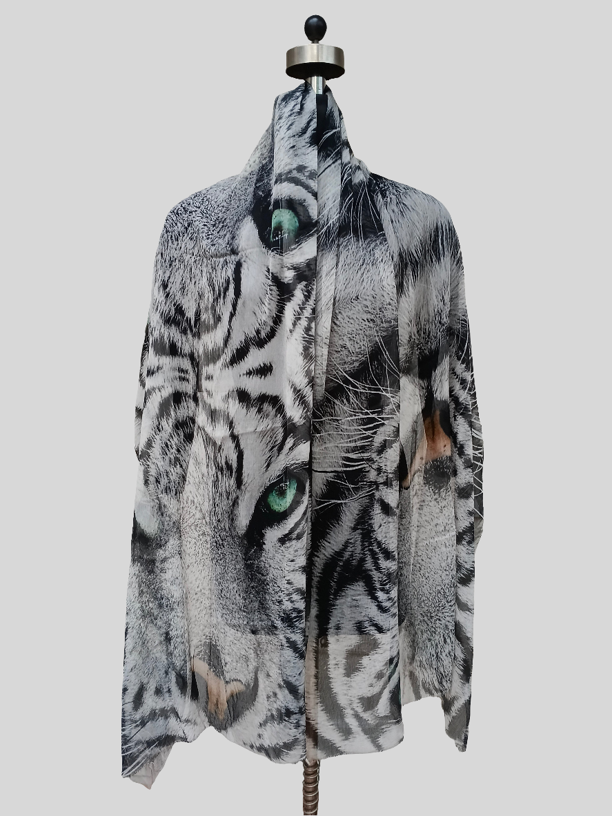 Tiger chiffon stole
