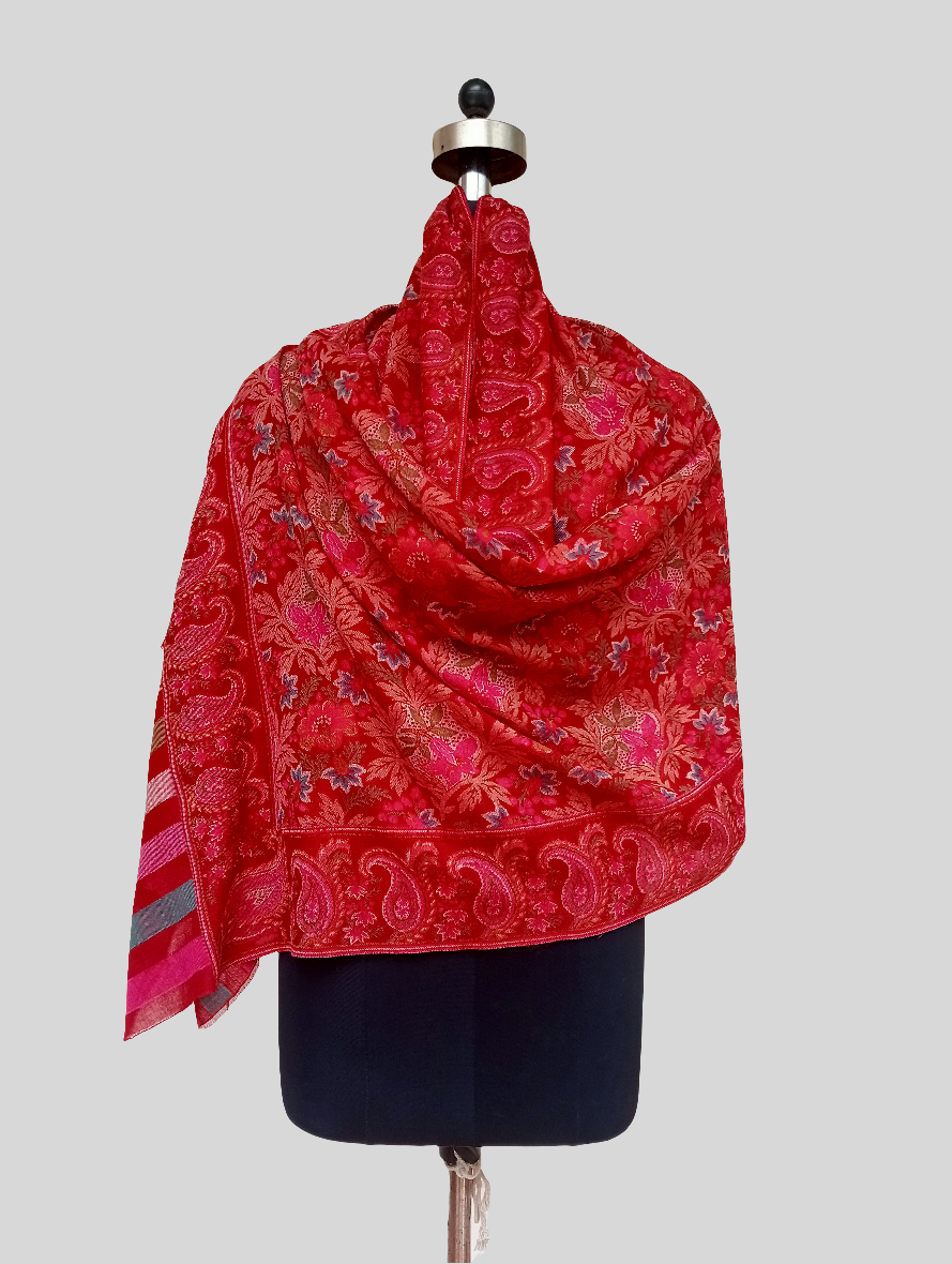 Fine wool jamawar kani design stole