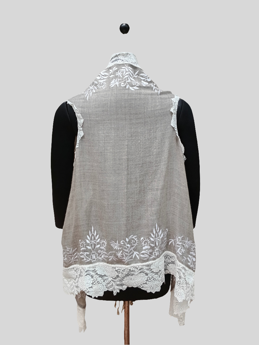 Super Fine wool embroidered lace jacket