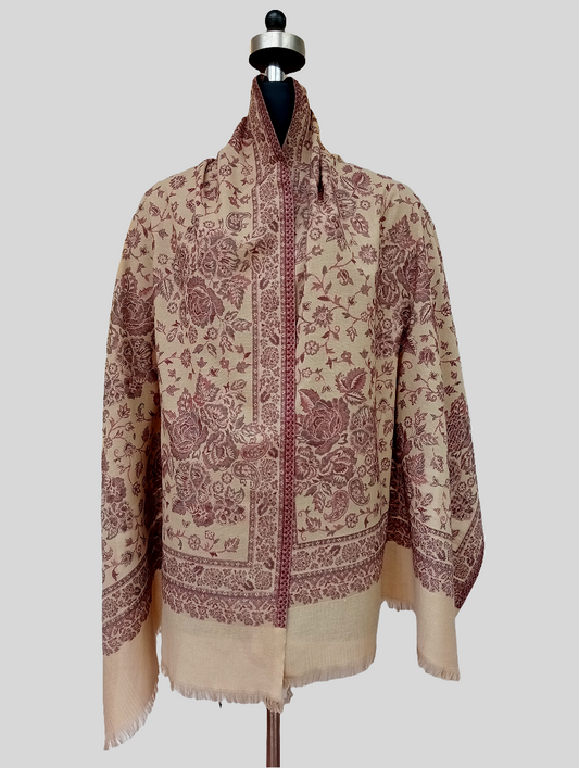 Woven jamawar floral stole