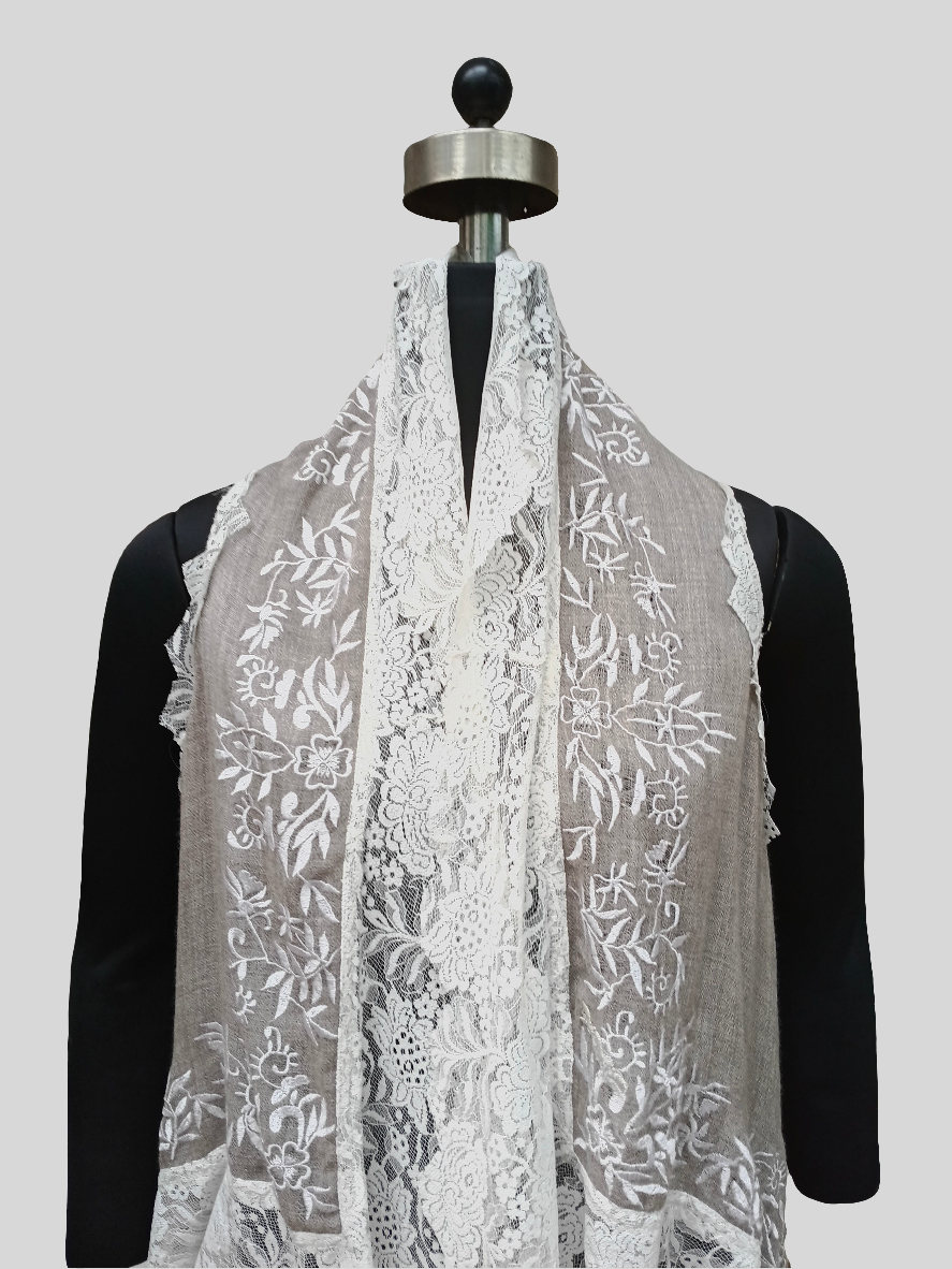 Super Fine wool embroidered lace jacket