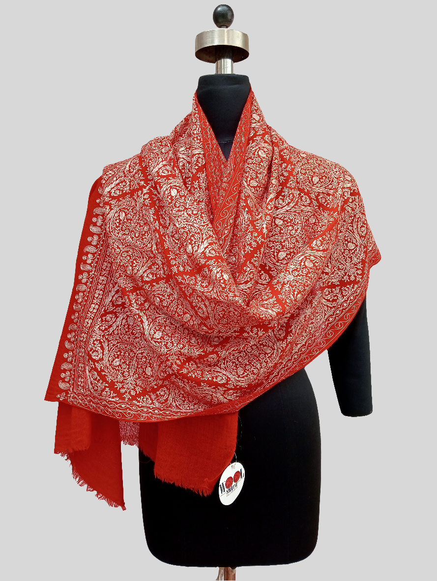 Red embroidered Stole