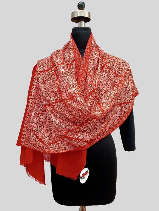 Red embroidered Stole