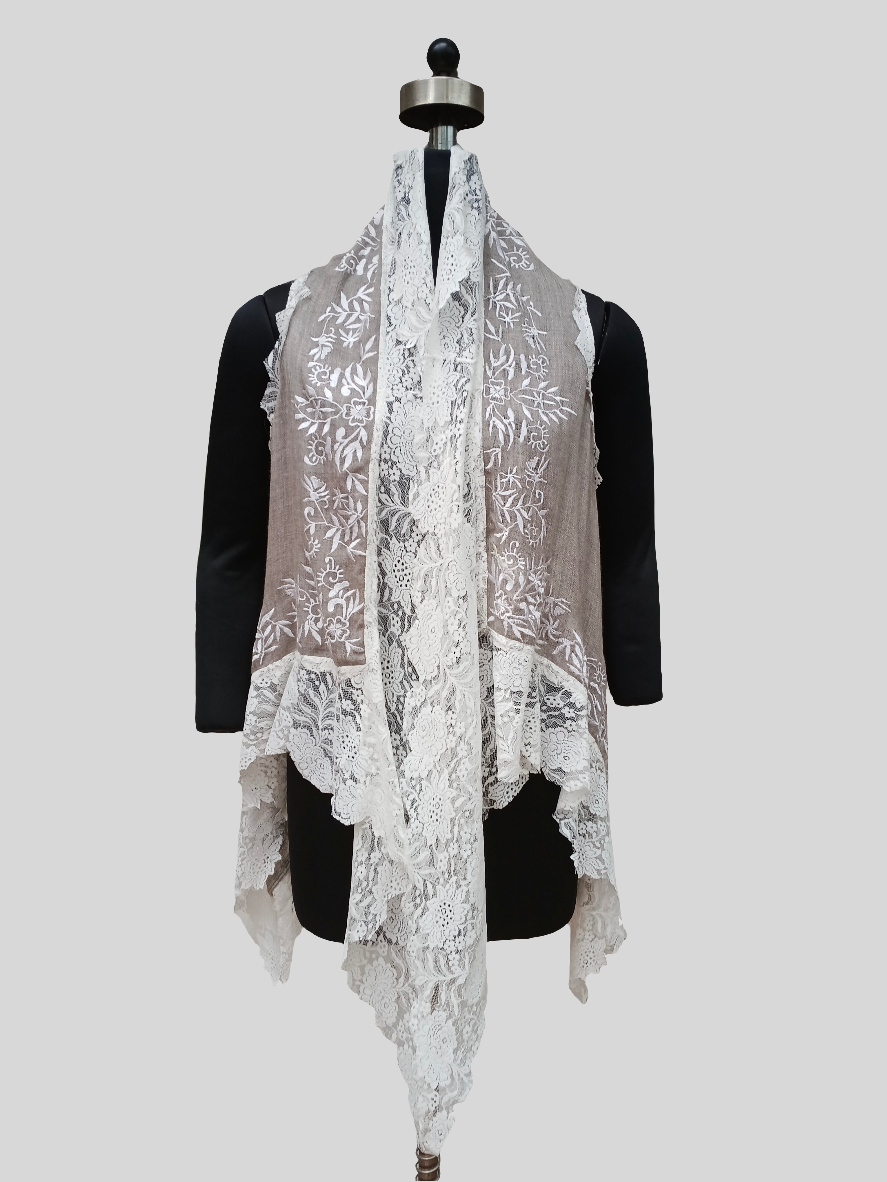 Super Fine wool embroidered lace jacket