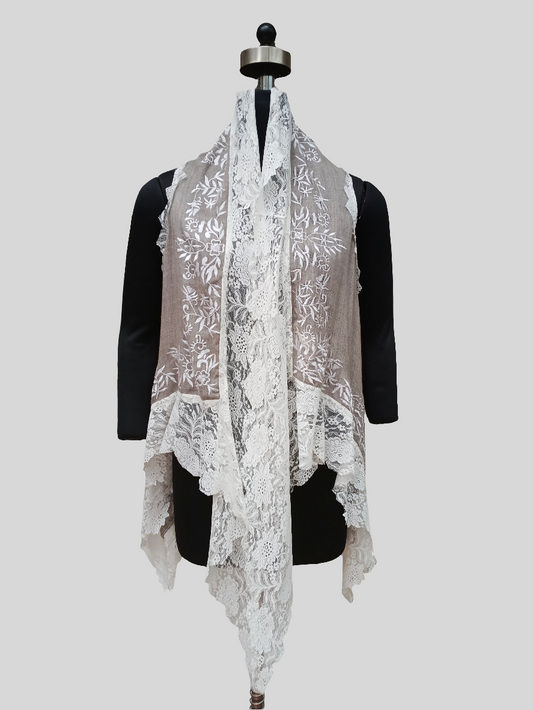 Super Fine wool embroidered lace jacket