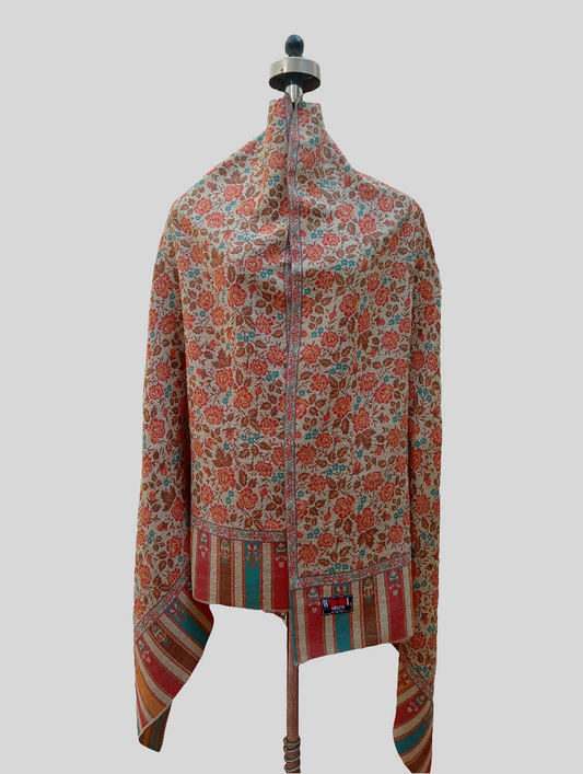 Floral orange flower print shawl