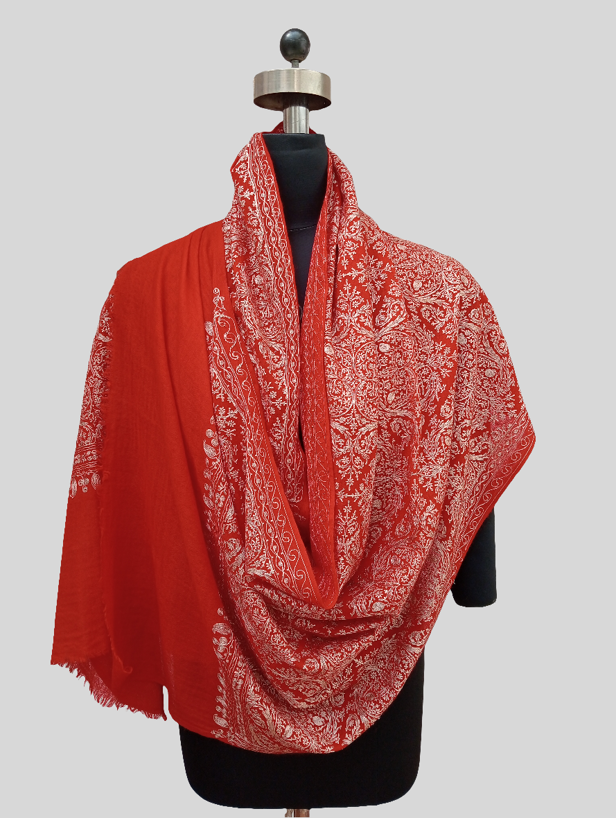 Red embroidered Stole