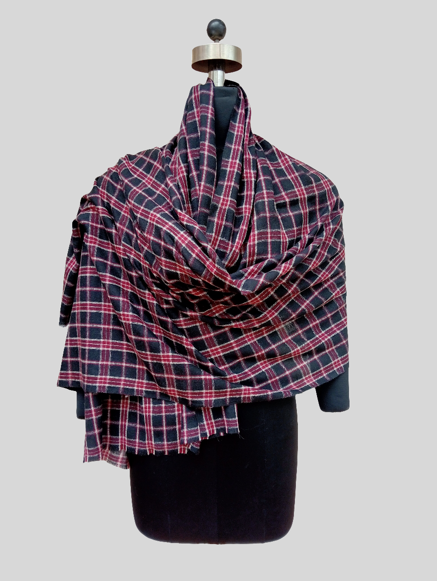 Fine wool Checked stole