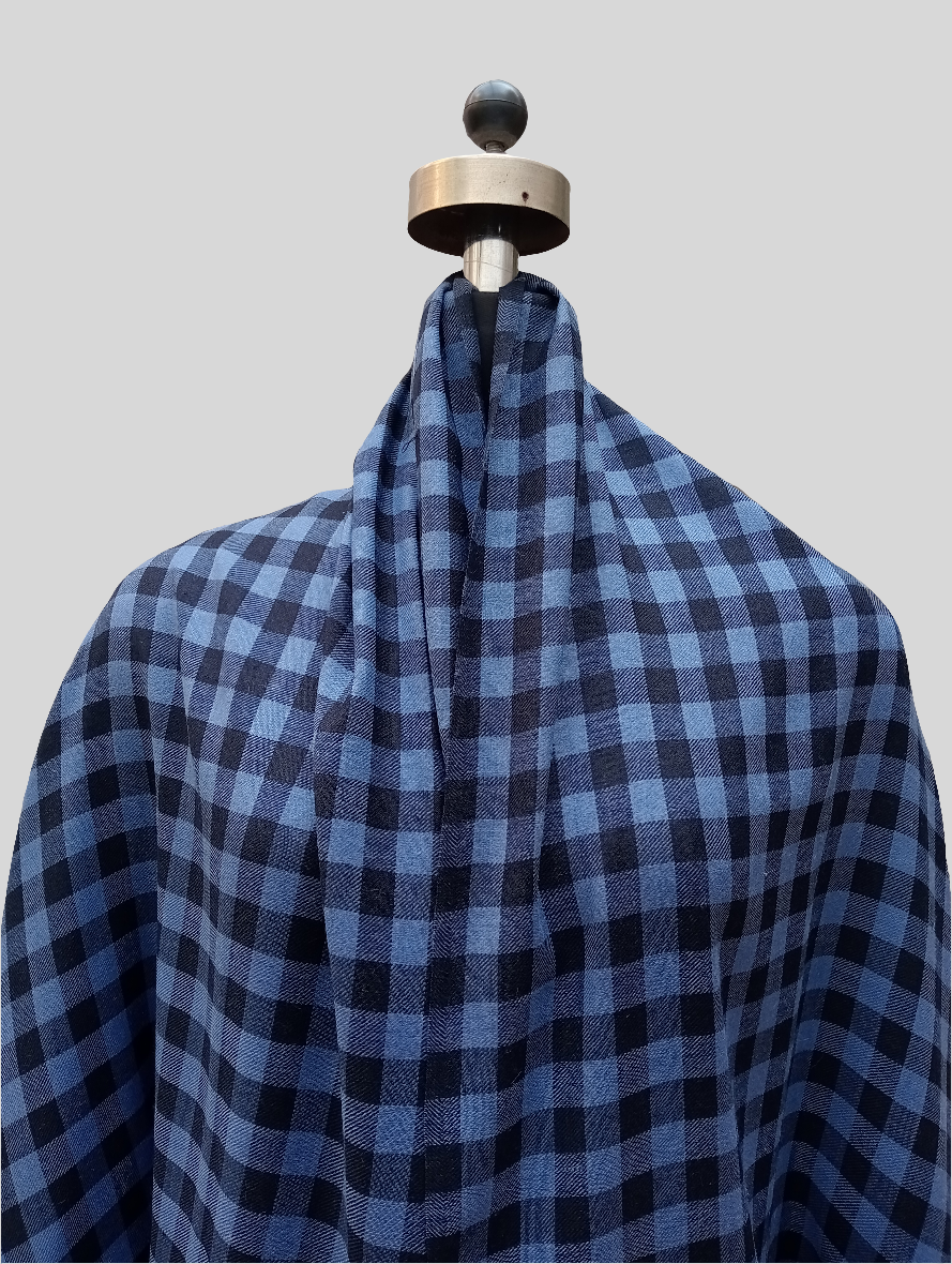 Ladies blue check shawl