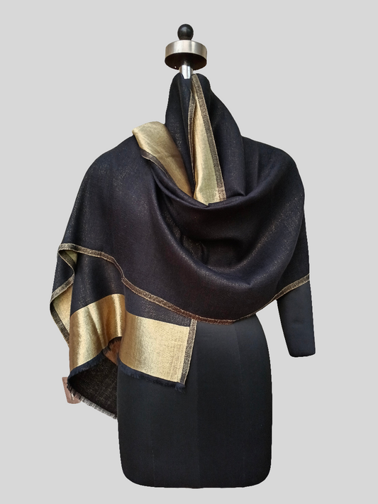Ladies Silk wool zari reversible stole