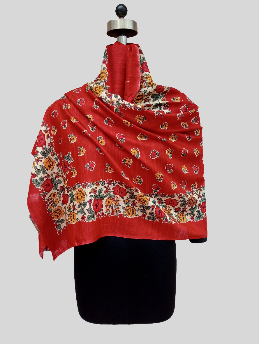 Khadi silk digital printed stole