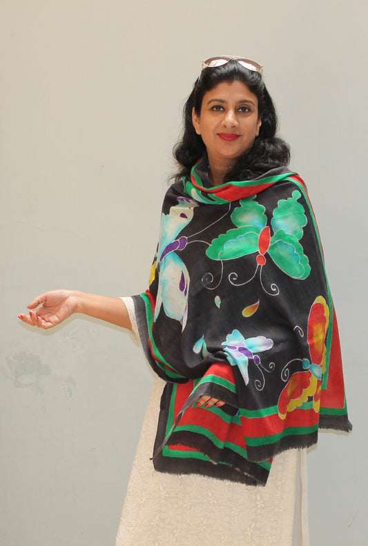 Butterfly Hand Painted Stole