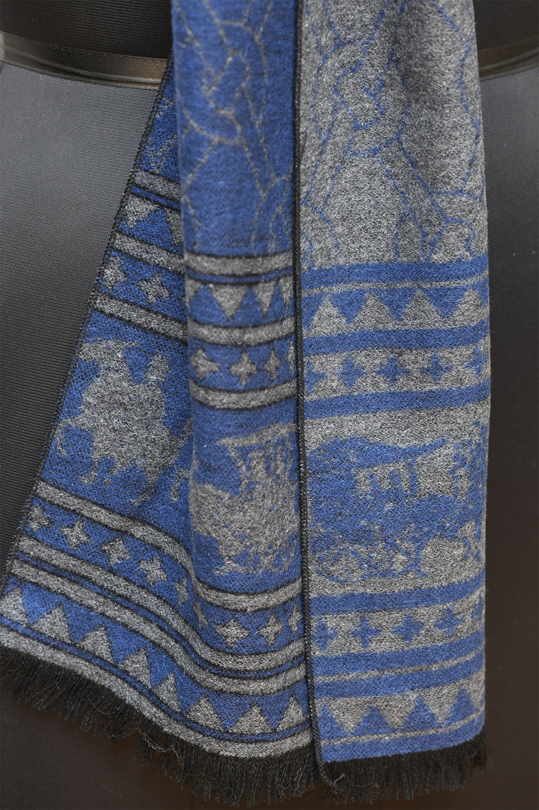 Reversible Horses Pure Cashmere Mens Stole