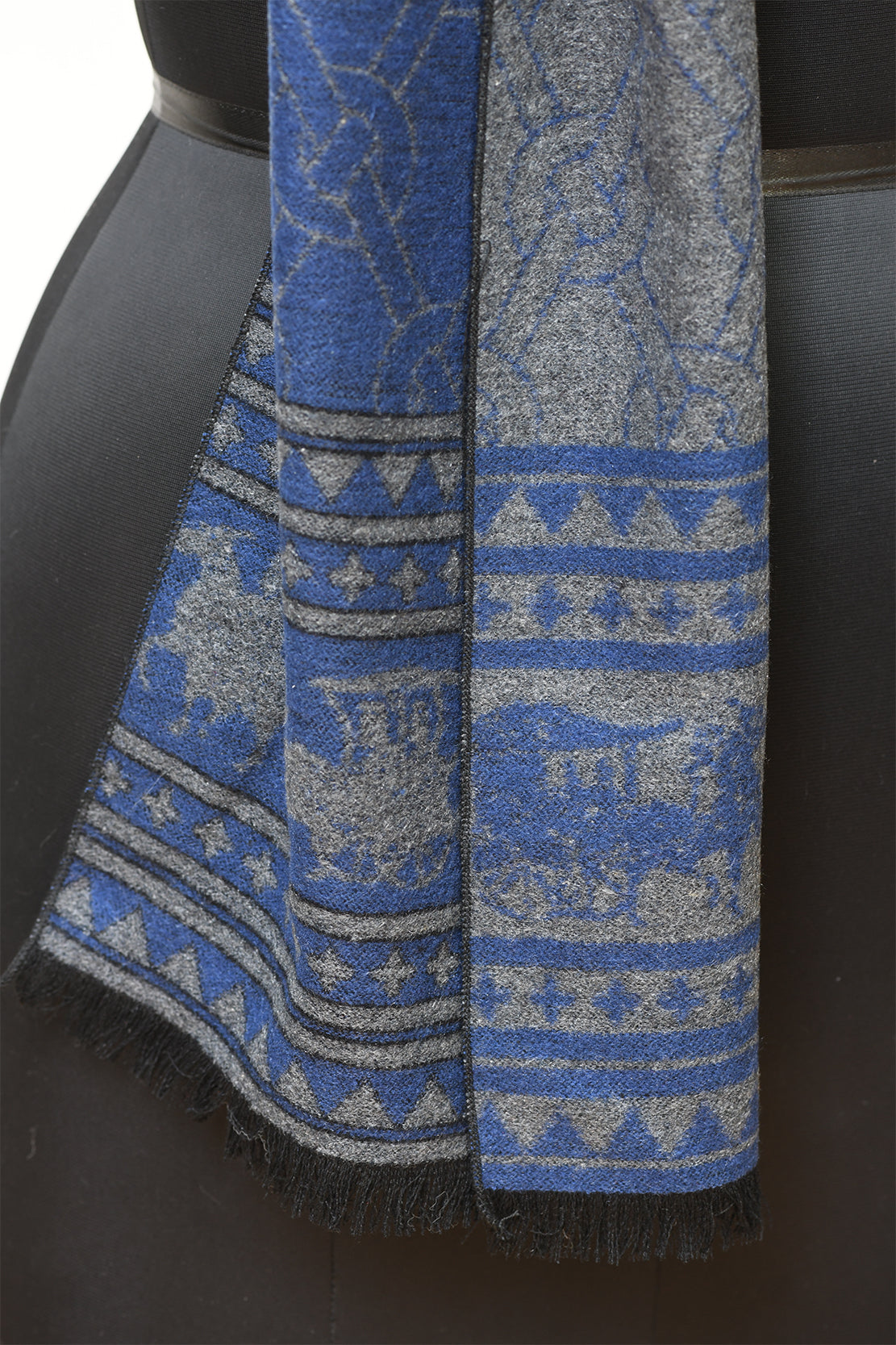 Reversible Horses Pure Cashmere Mens Stole