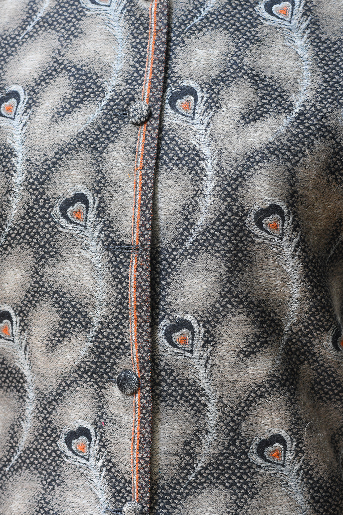 Unisex Peacock Feather Jacket - Grey