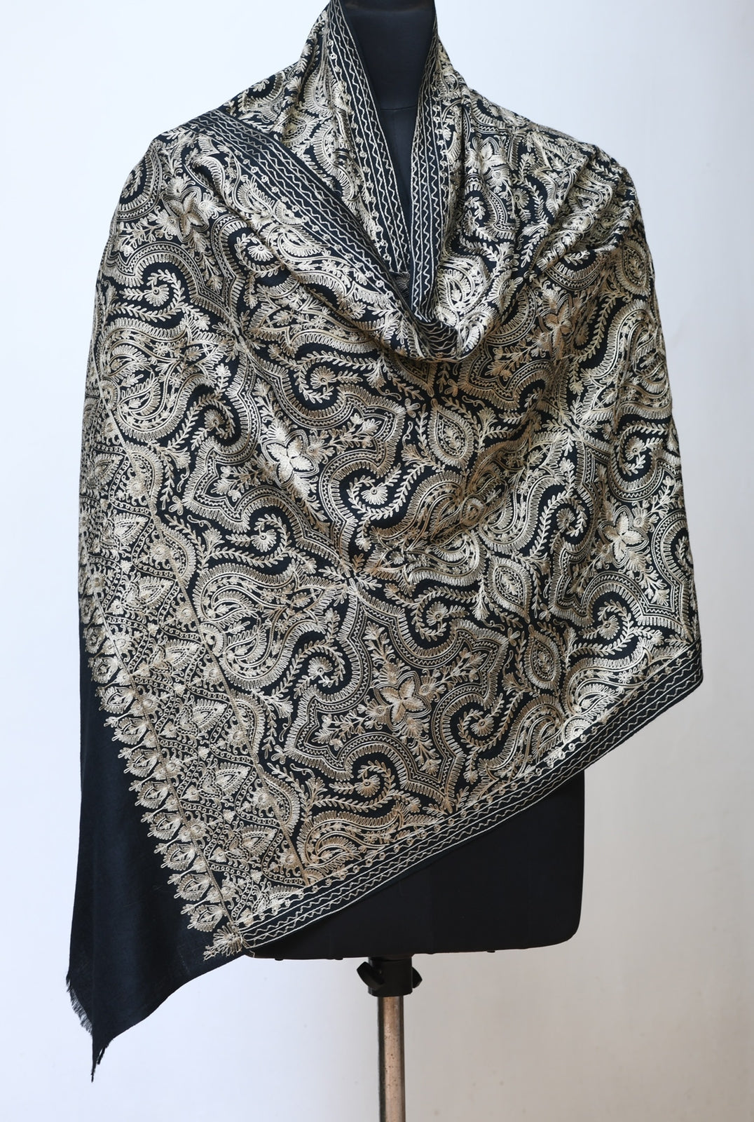 Black paisley Embroidered Stole