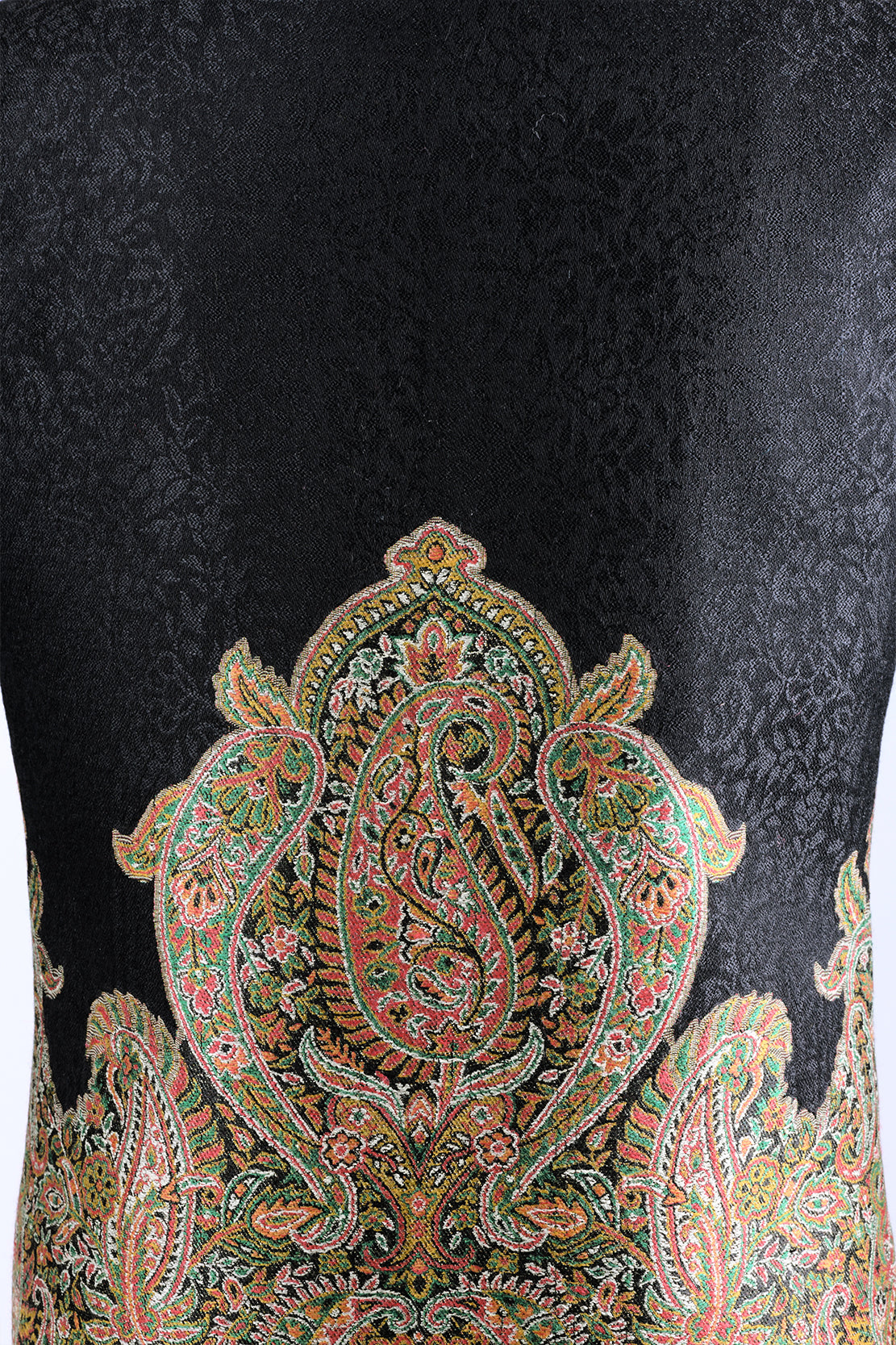 Unisex Self Jacquard Jamawar Jacket - Black