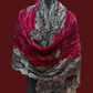 Crushed Velvet Stole Maroon with Zari lace
