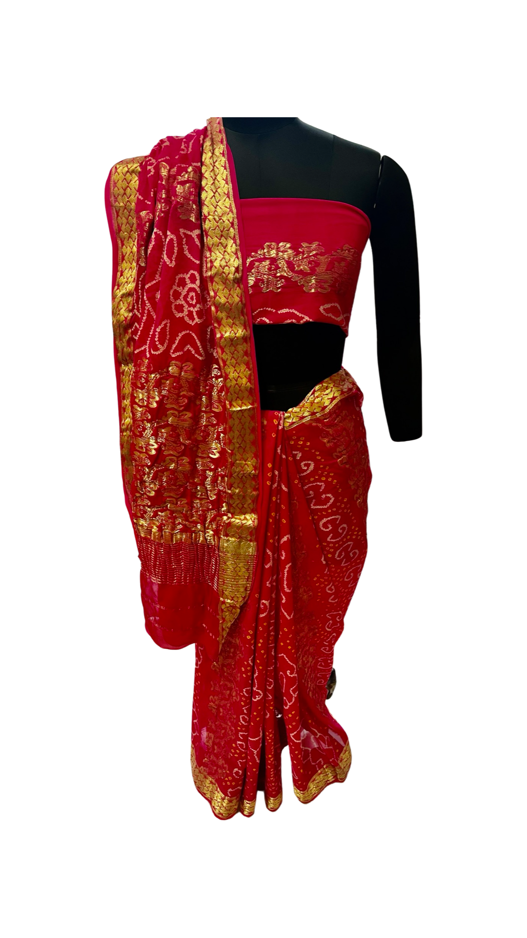 Pure Georgette Zari Bandhini Saree