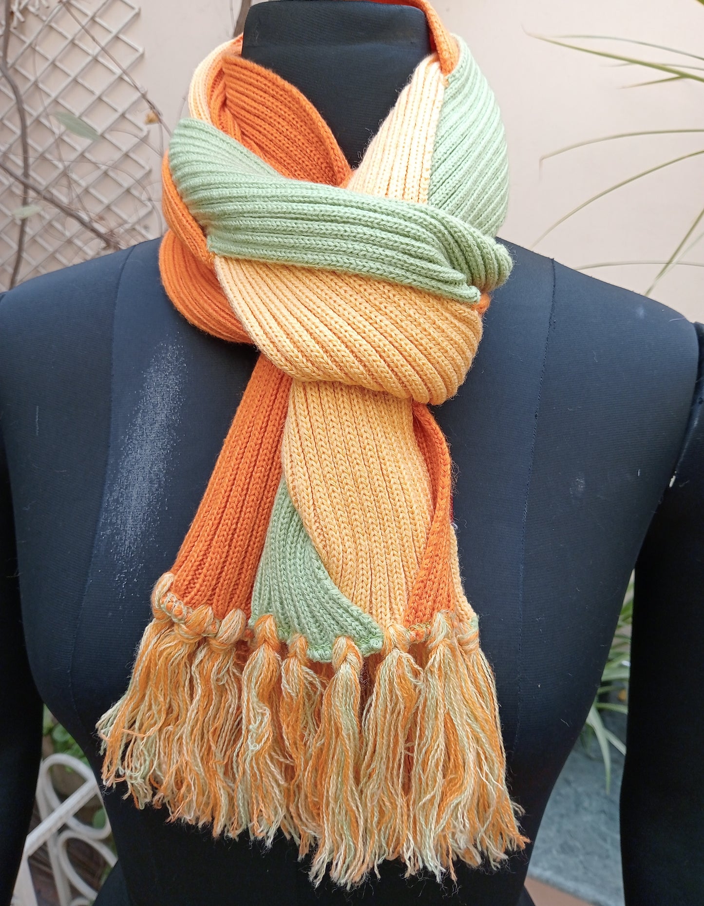 Pure wool scarf tricolour