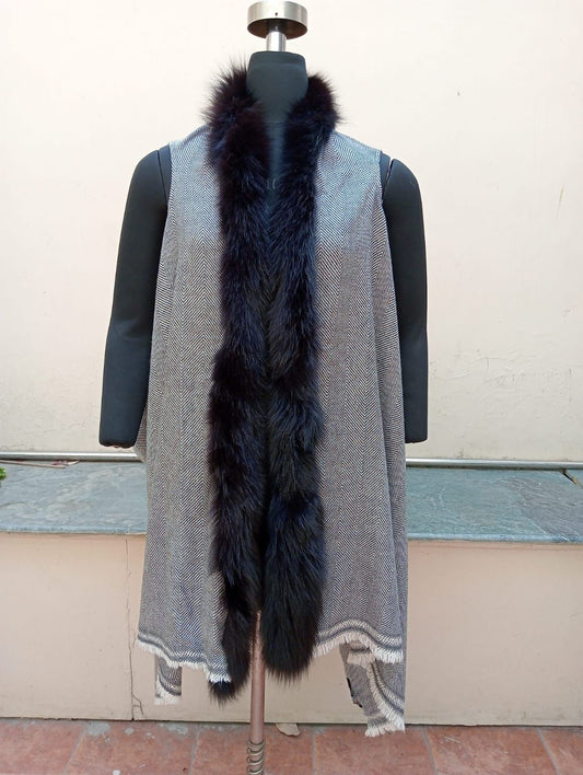 Cashmere fox fur Harringborn jacket