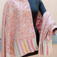 Woven jamawar shawl - pink floral
