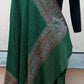 Green Self jacquard shawl with woven jamawar border