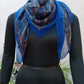 Pure silk scarf ( blue )