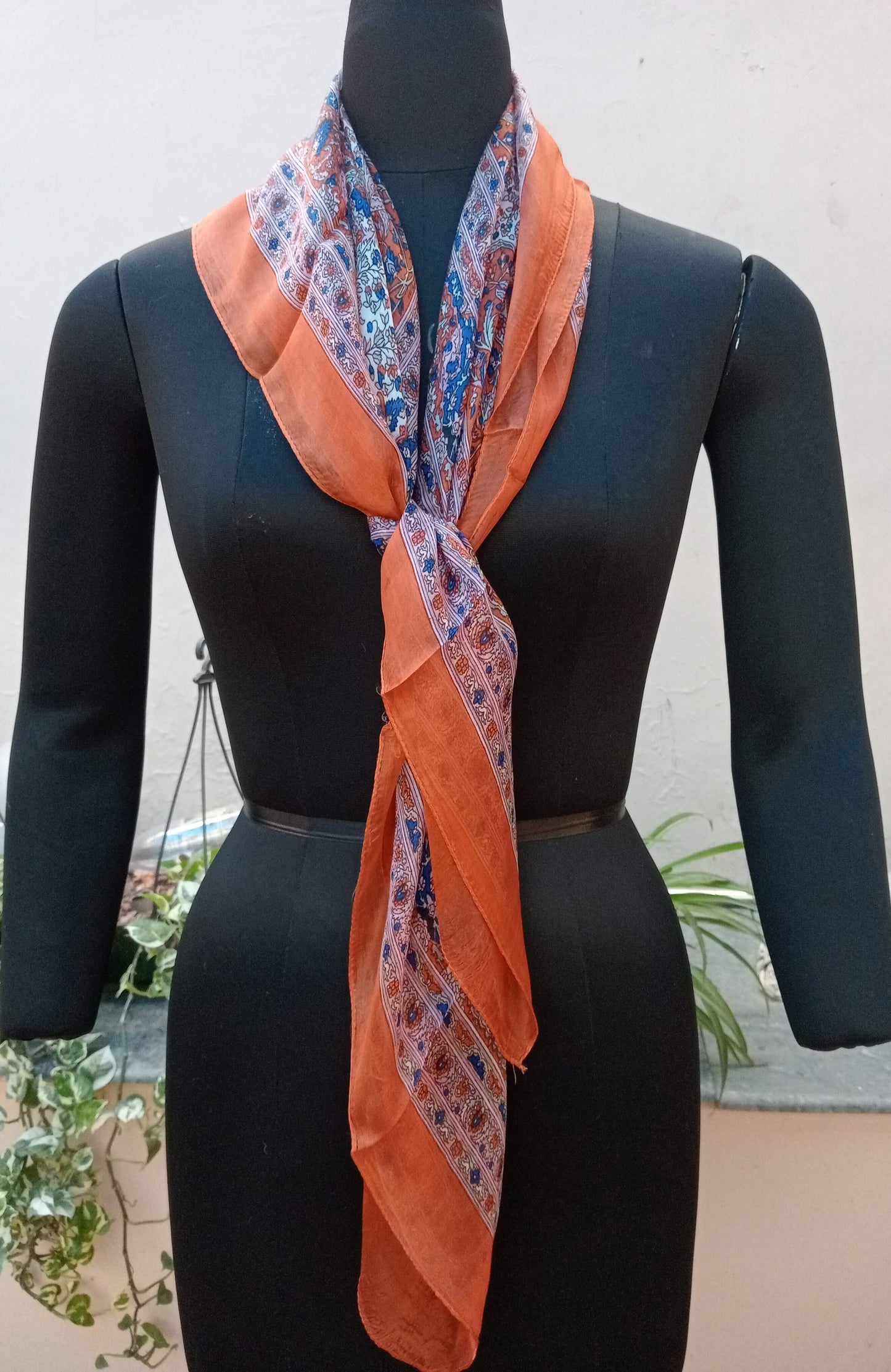 Pure silk scarf ( orange )