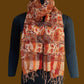 Printed rayon and Net Stole with tassels