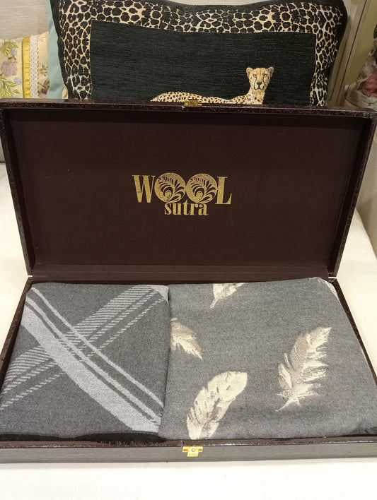 Men's silk wool+ladies pure wool stoles Combo box