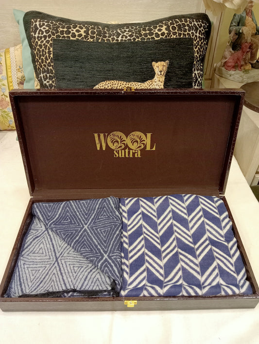 Men's silk wool+ladies pure wool stoles Combo box