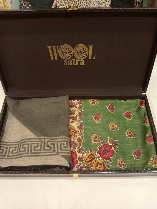 Silk wool+khadi silk stoles combo box