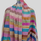 Pure pashmina horizontal stripes multicolored shawl