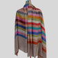 Pure pashmina horizontal stripes multicolored shawl