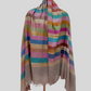 Pure pashmina horizontal stripes multicolored shawl